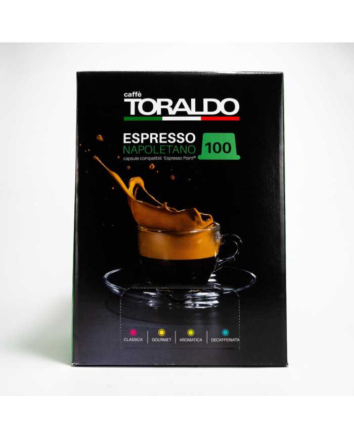 CAFFÈ TORALDO Espresso Napoletano Miscela Aromatica Compatibile Con Espresso Point 100 Capsule  Caffè Toraldo