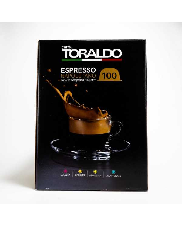 CAFFÈ TORALDO Espresso Napoletano Miscela Classica Compatibile Con Bialetti 100 Capsule  Caffè Toraldo