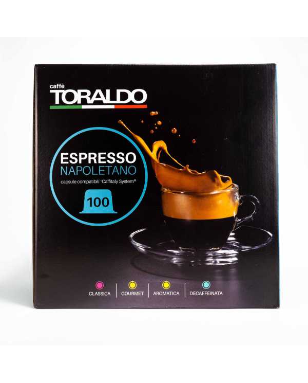 CAFFÈ TORALDO Espresso Napoletano Miscela Gourmet Compatibile Con Caffitaly System 100 Capsule  Caffè Toraldo