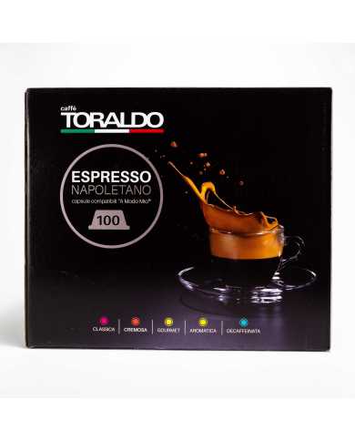CAFFÈ TORALDO Espresso Napoletano Miscela Cremosa Compatibile Con A Modo Mio 100 Capsule  Caffè Toraldo