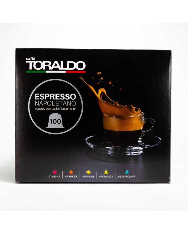 CAFFÈ TORALDO Espresso Napoletano Miscela Classica Compatibile Con Nespresso 100 Capsule  Caffè Toraldo