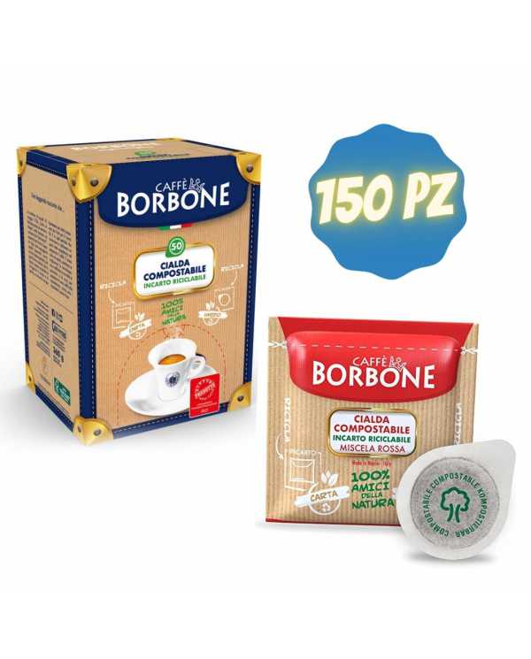 CAFFÈ BORBONE Cialda Compostabile Miscela Rossa 150 Cialde  Caffè Borbone