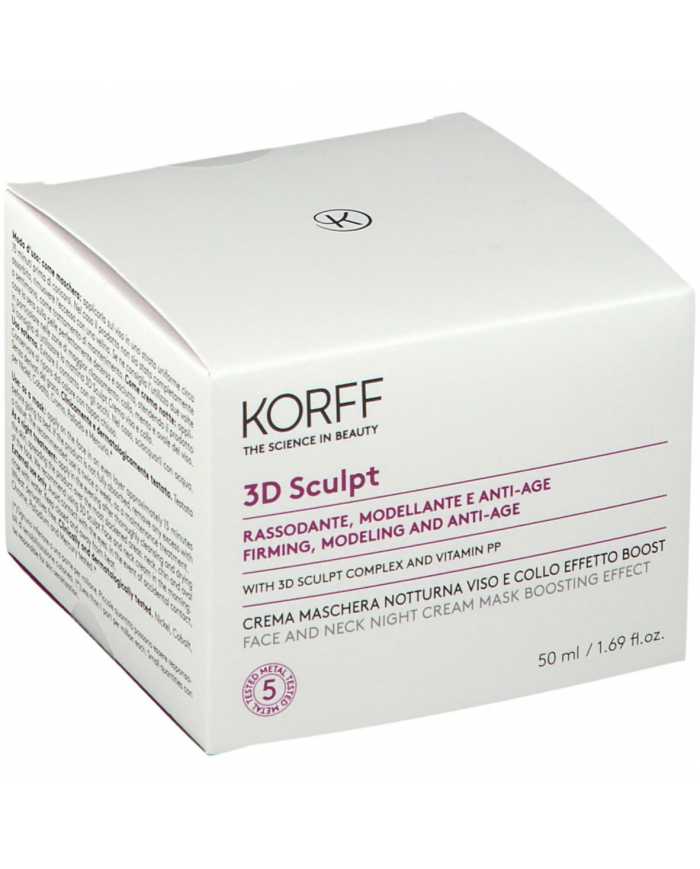 KORFF - 3D Sculpt Crema Maschera Notturna Viso e Collo Effetto Boost Rassodante Modellante Anti-Age 50ml 980145371 Korff