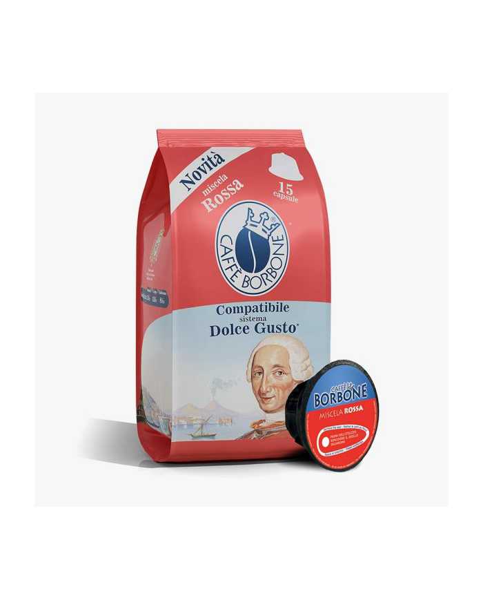 CAFFÈ BORBONE Miscela Rossa Compatibile Con Nescafé Dolce Gusto 15 Capsule  Caffè Borbone