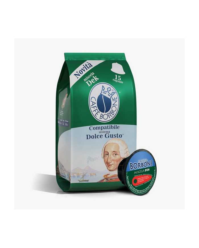 CAFFÈ BORBONE Miscela Dek Compatibile Con Nescafé Dolce Gusto 15 Capsule  Caffè Borbone