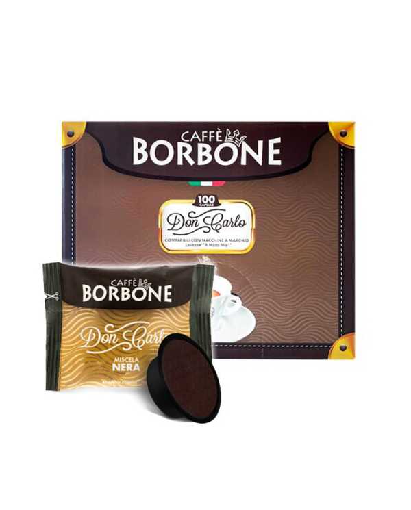 CAFFÈ BORBONE Don Carlo Miscela Nera Compatibile Con Lavazza E A Modo Mio 100 Capsule  Caffè Borbone