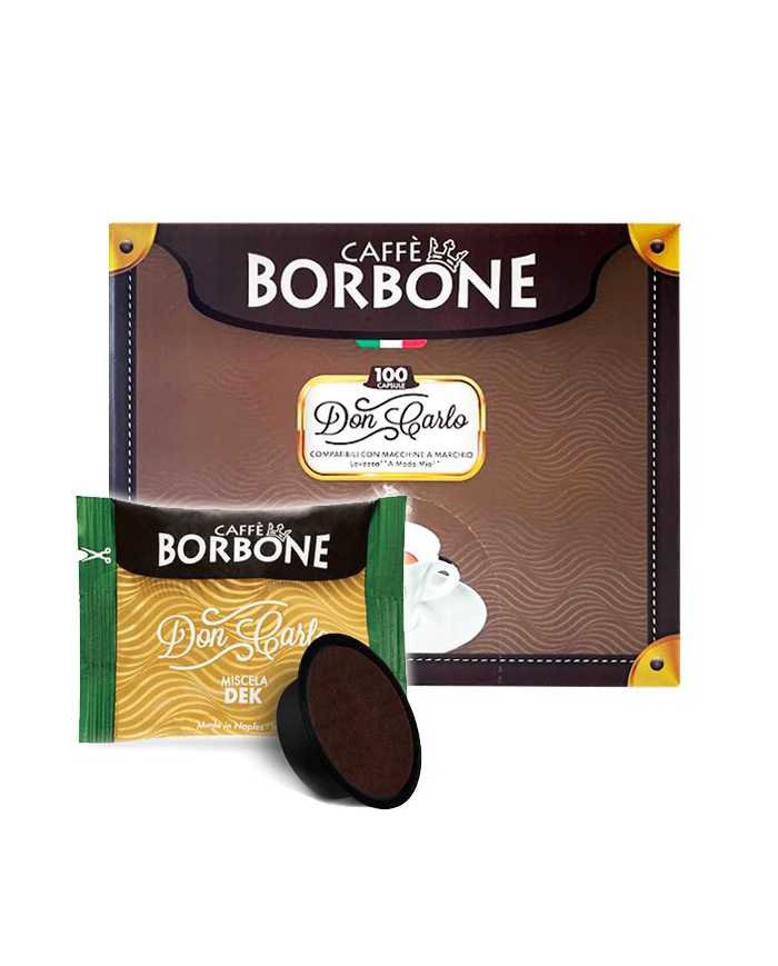 CAFFÈ BORBONE Don Carlo Miscela Dek Compatibile Con Lavazza E A Modo Mio 100 Capsule  Caffè Borbone