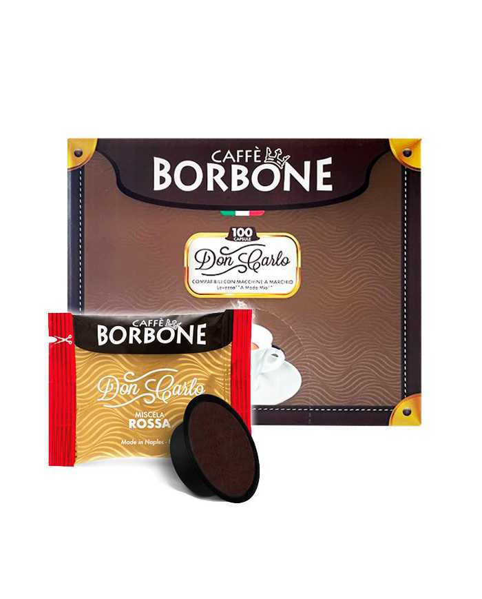 CAFFÈ BORBONE Don Carlo Miscela Rossa Compatibile Con Lavazza E A Modo Mio 100 Capsule  Caffè Borbone