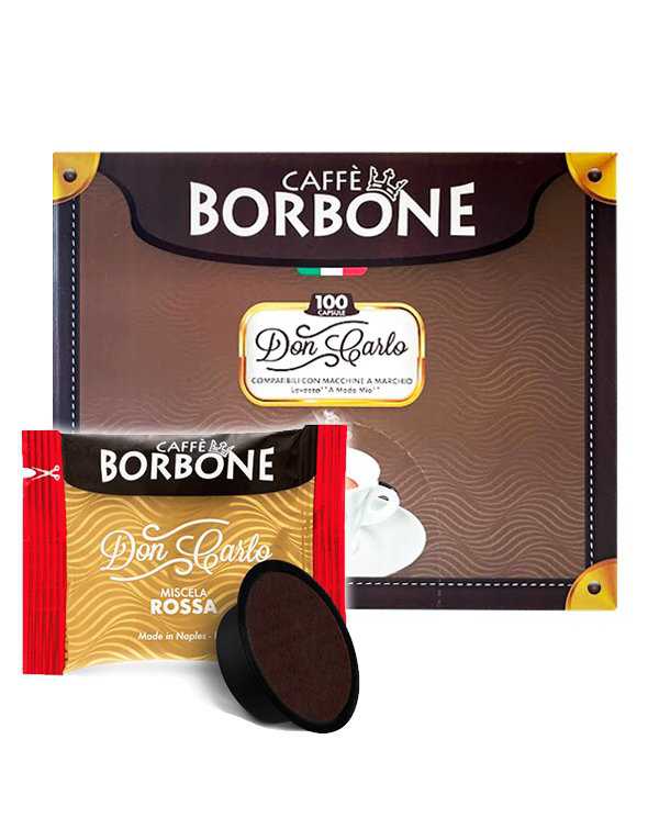 CAFFÈ BORBONE Don Carlo Miscela Rossa Compatibile Con Lavazza E A Modo Mio 100 Capsule  Caffè Borbone