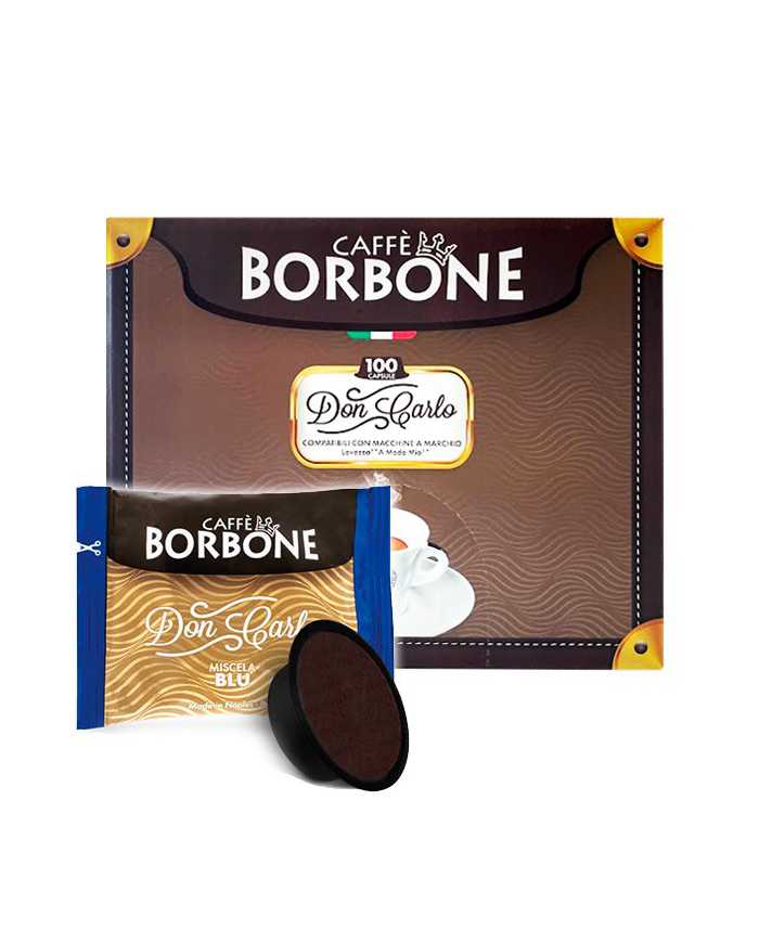 CAFFÈ BORBONE Don Carlo Miscela Blu Compatibile Con Lavazza E A Modo Mio 100 Capsule  Caffè Borbone