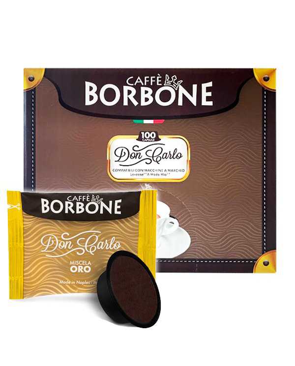 CAFFÈ BORBONE Don Carlo Miscela Oro Compatibile Con Lavazza E A Modo Mio 100 Capsule  Caffè Borbone