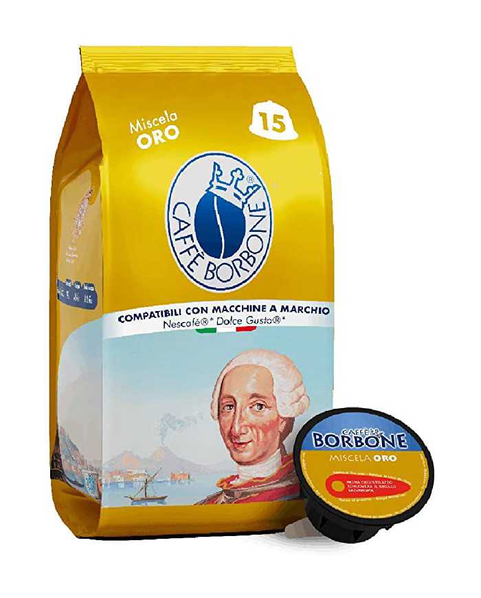 CAFFÈ BORBONE Miscela Oro Compatibile Con Nescafé Dolce Gusto 15 Capsule  Caffè Borbone