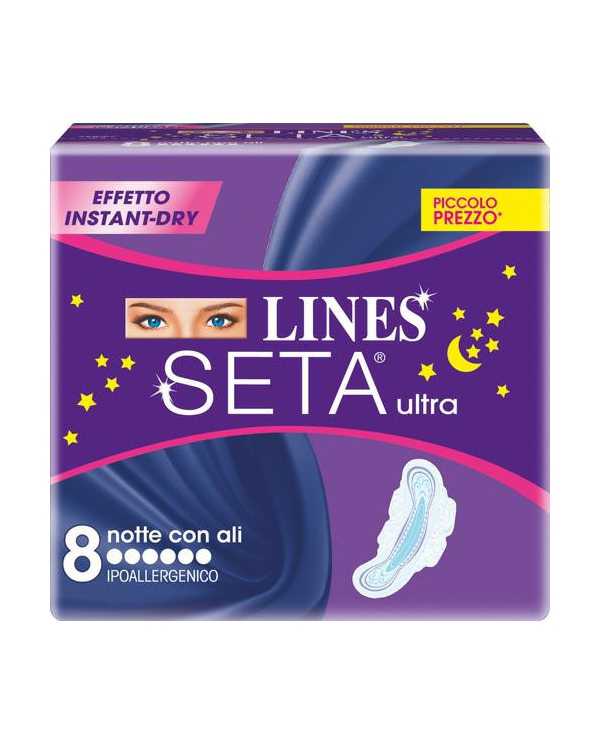 LINES Seta Ultra Assorbente Notte Con Ali 8 Pezzi  Lines