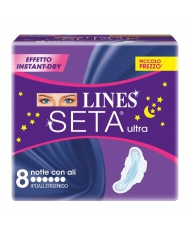 LINES Seta Ultra Assorbente Notte Con Ali 8 Pezzi  Lines