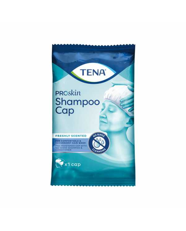 TENA Shampoo Cap Cuffia Shampoo Pre-Umidificata Mildly Scented 1 Pezzo  Tena