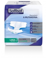 SOFFISOF Classic Pannoloni A Mutandina Plus Large 15 Pezzi  Soffisof