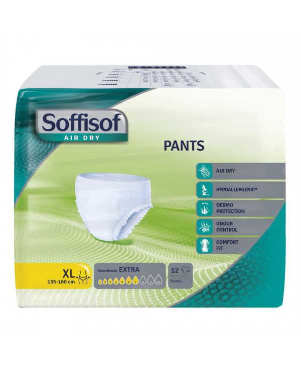 SOFFISOF Air Dry Pants Extra XL 12 Pezzi  Soffisof