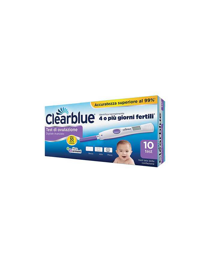 CLEARBLUE Test di Ovulazione Digitale Avanzato 10 Stick 924766140 Clearblu