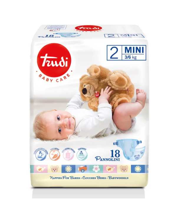 TRUDI Baby Care Pannolini Bambini Mini 3/6kg 18 Pezzi 982463200 Trudi