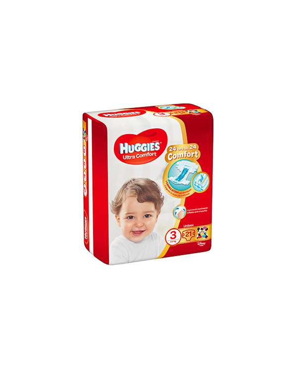 HUGGIES Ultra Comfort Taglia 3 4/9kg 21 Pezzi 5029053567495 Huggies