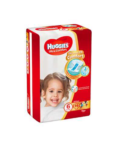 HUGGIES Ultra Comfort Taglia 6 16/30 kg 14 Pezzi 5029053567525 Huggies