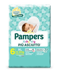 PAMPERS Baby Dry Taglia 6 15/30 Kg 14 Pannolini 976402863 Pampers