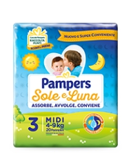 PAMPERS Sole&Luna Taglia 3 4/9kg 20 Pezzi 925891246 Pampers