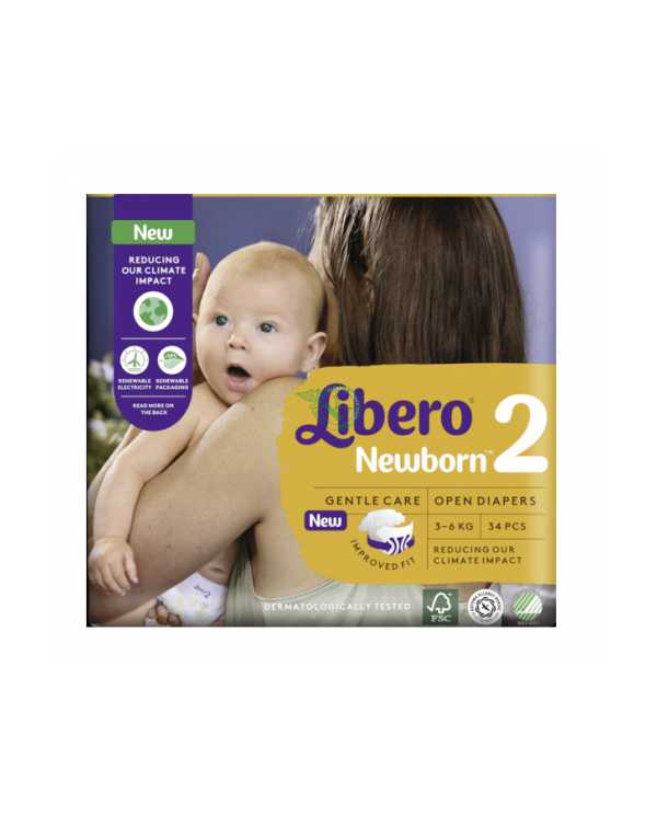 LIBERO Newborn Taglia 2 3/6kg 34 Pezzi 980793095 Libero