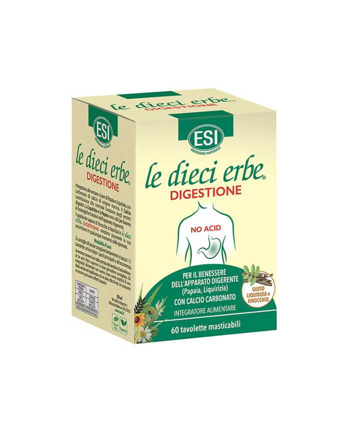 ESI Le Dieci Erbe Digestione No Acid 60 Tavolette 983372994 Esi