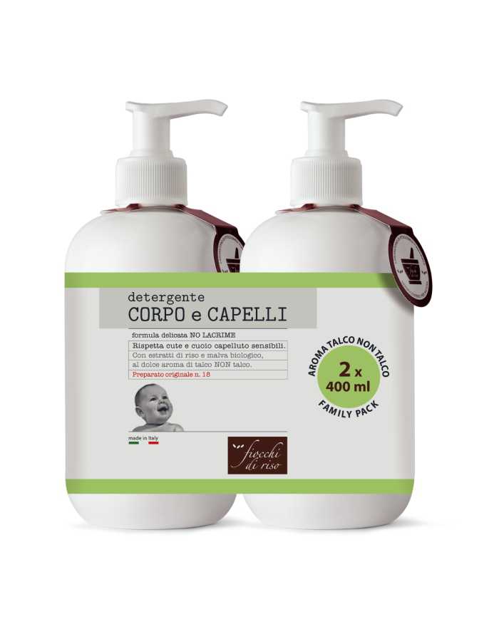 FIOCCHI DI RISO Bipacco Detergente Corpo Capelli 2X400 ml 979780006