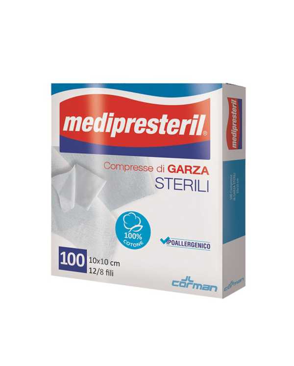 MEDIPRESTERIL Garza Sterile 100% cotone 10x10