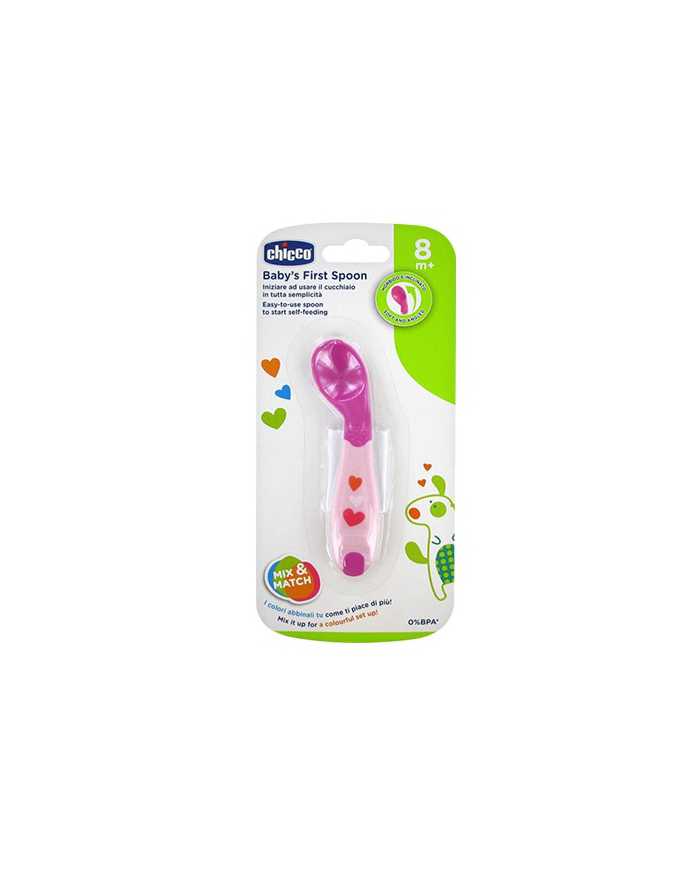 CHICCO Cucchiaio Angolato 8 m+ Rosa 976326506 Chicco