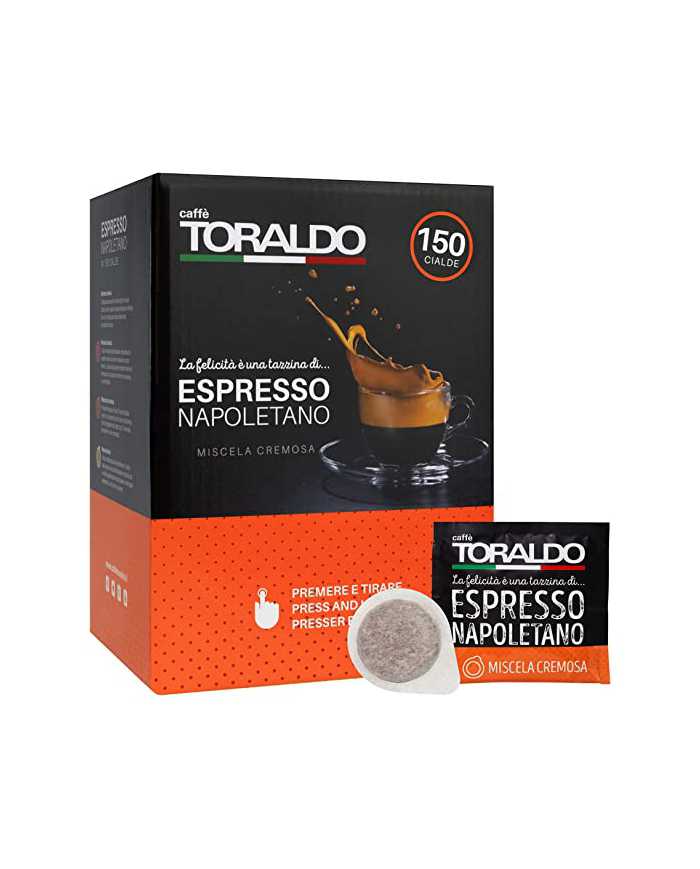 CAFFÈ TORALDO Espresso Napoletano Miscela Cremosa 150 Cialde  Caffè Toraldo