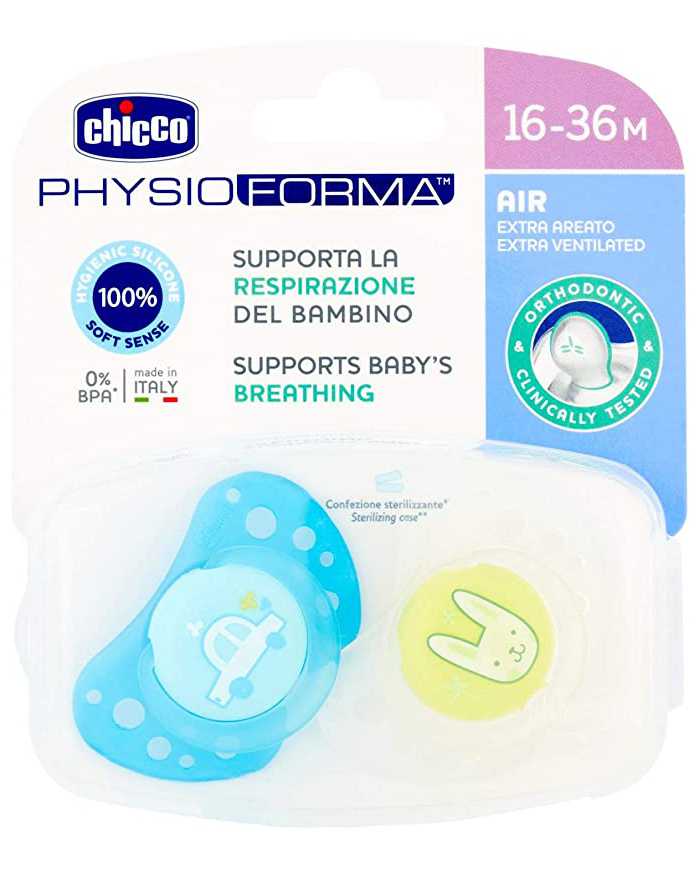 CHICCO Succhietto Air Boy Silicone 16-36 m 2 pz 970801977 Chicco