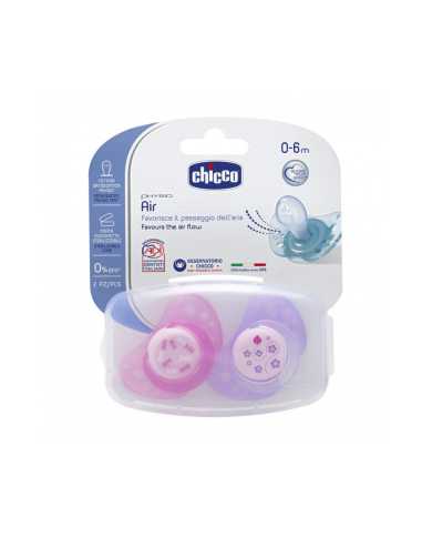 CHICCO Succhietto Air Girl Silicone 0-6 m 2 pz 970801902 Chicco