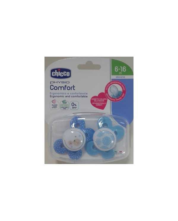 CHICCO Succhietto Comfort Boy Silicone 6-16 m 2 pz 973074281 Chicco