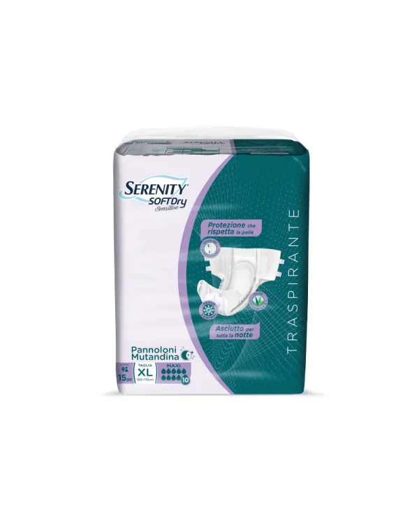 SERENITY Softdry Pannoloni a Mutandina Maxi 15 pezzi XL