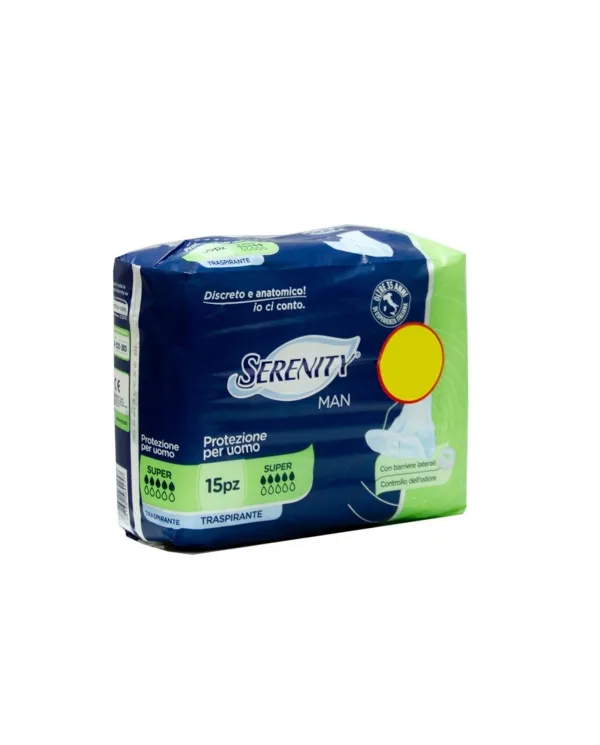 SERENITY MAN ASSORBENTE PER UOMO ASSORBENZA SUPER, 15 PZ