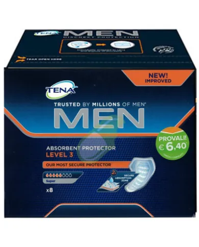 TENA Men Level 3 Assorbente Protettivo 6 confezioni da 8 Pezzi