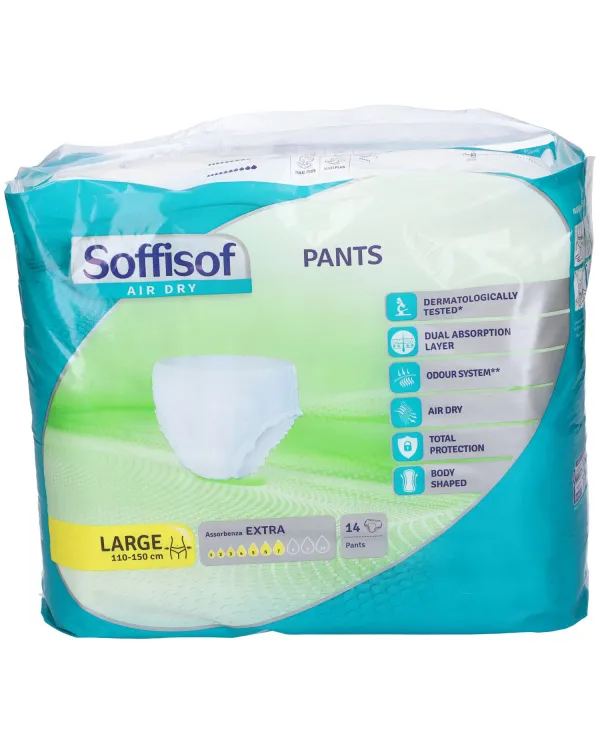 SOFFISOF Air Dry Pants Extra L 6 confezioni da 14 Pezzi