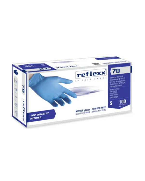Guanti in nitrile senza polvere Reflexx 70 taglia S