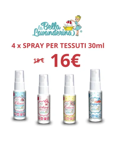 LA BELLA LAVANDERINA KIT 4X SPRAY PER TESSUTI 30ML