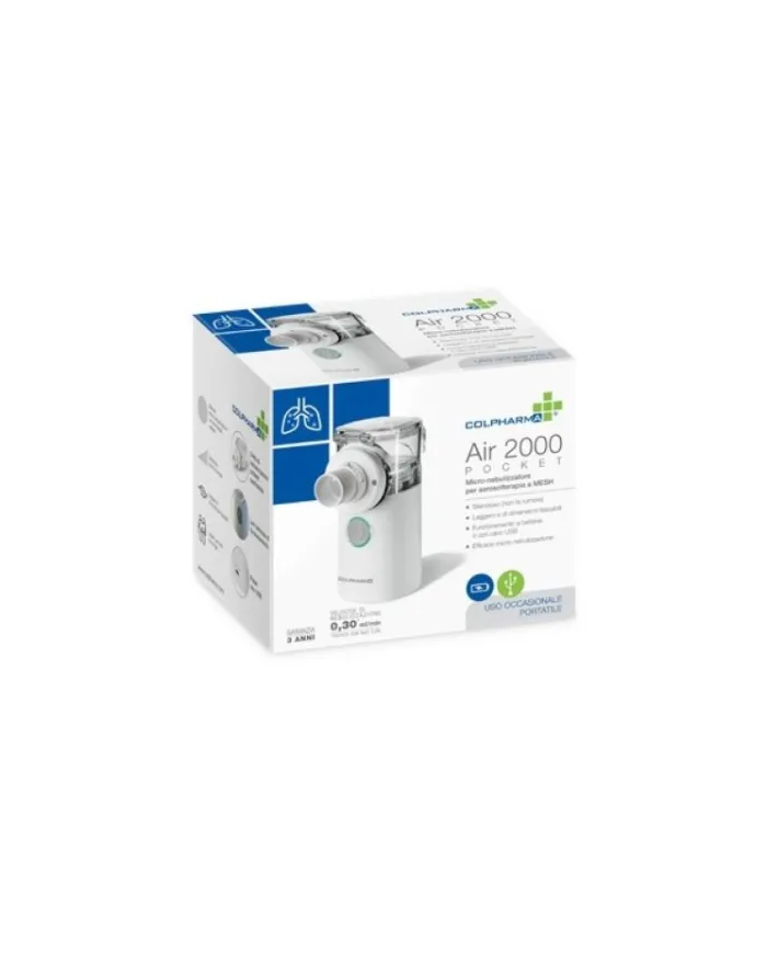 COLPHARMA Air 2000 Pocket - Micro-Nebulizzatore Portatile per Aerosolterapia a MESH